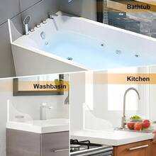 2-Pack Clear Splash Guards – Heavy-Duty Transparent Splash Strips For Bathtubs And Sinks, Curved Design Fits Showers, Tubs & Wash Basins, Tool-Free Adhesive Installation, Enhances Bathroom Cleanliness, Premium Durable Acrylic Material, Christmas Must-Have - 白色 - 查看 10