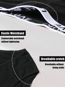 7条装女士低腰内裤套装，字母腰带，舒适性感无痕内裤，纯色短裤，适合万圣节、秋季穿着 - 彩色 - 查看 9