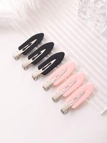 6 pezzi Set di fermagli per capelli, fermagli di base e pratici per acconciature e trucco senza grovigli, adatti per tenere indietro la frangia, decorare la testa e fissare i capelli sciolti, accessori rosa, mollette per capelli, barrette per capelli, articoli per la scuola