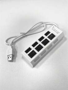 4 端口 USB 2.0 集线器，带独立开关，高速 USB 分配器适配器，适用于电脑、笔记本电脑、手机 - 彩色 - 查看 6