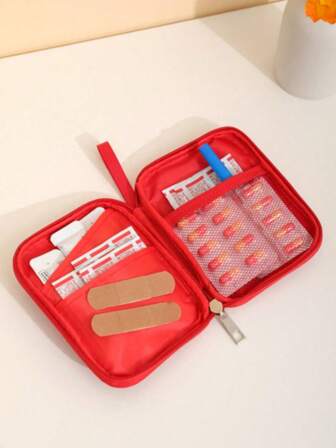 1 Home Medical Bag, Portable Outdoor Travel Camping Medicine Storage Bag, Simple Portable Zipper Medical Bag, Travel Storage Bag, Cute Mini Portable Car Medicine Bag, Medical Storage Bag, Medicine Organizer For Travel For Outdoor Travel Essentials First Aid Bag