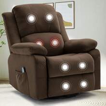 Korser Power Swivel Rocker Recliner Chair For Adult With Massage And Heat Dutch Fleece Fabric  For Living Rooms,Bedrooms. - US A Type Plug(110-127V) - View 14