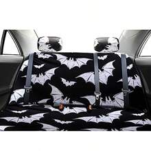 20 Pieces Bats Car Seat Covers Black Bats Pattern Car Accories Set Steering Wheel Cover Seat Belt Pad Handbrake Console Armrest Pad Gear For Universal - Black - View 4