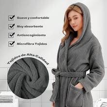 Toalla de Baño de para Hombre y Mujer de Microfibra Ultra Suaves de Baño de Secado Rápido Absorbentes Unitalla para el Hogar Playa,Piscina,SPA(Gris) - Gris - Ver 4