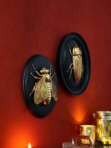 1 cái Đồ trang trí treo tường hình bọ cánh cứng vàng, Khung hình bầu dục màu đen, Đồ trang trí tường thủ công bằng nhựa ABS, Lý tưởng cho những người đam mê côn trùng, Bảo tàng côn trùng, Trang trí tiệc theo chủ đề, Trang trí tường nhà, Đồ trang trí Giáng sinh, Quà tặng Giáng sinh tại nhà, Đồ trang trí Giáng sinh - Vàng - Xem 7
