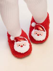 1 Pair Children's Christmas Series Socks, Red Non-Slip Dot Toddler Socks With Santa Claus, Christmas Tree, Christmas Star Patterns, Skin-Friendly Breathable Soft, Available In Boat Socks Or Floor Socks, Suitable For New Year Celebration Gatherings And Parties - Multicolor - View 26