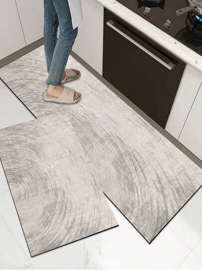 [GORĄCE!!!] 1 szt. miękka gumowa mata kuchenna, dywanik kuchenny o grubości 3,5 mm z nowoczesnym minimalistycznym wzorem słojów drewna, chłonna tkanina, środkowa warstwa z pianki, gumowy spód, nadaje się na dywaniki kuchenne, wystrój domu, maty łazienkowe, do przedpokoju, pralni, korytarza i salonu