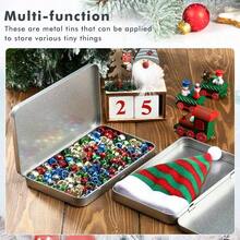 2 Pack Rectangular Metal Tin Box With Lid Metal Hinged Lid Tin Empty Box Container Storage Watercolor Jewelry Pen Eraser Pill Candy Organize. 0x 4.2x 0.6'' Sliver - Sliver + 4 - View 4