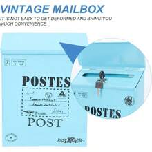 Wall - Mounted Mailbox Vintage Iron Letter Box Lockable Outdoor Post Box Home Wall Decor And Mail Storage