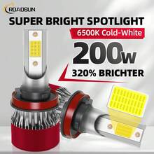 2 件 200W 超亮 LED 汽车前灯 - 6000K 白色 Canbus 无错误，远光/近光带冷却风扇，即插即用 H1/H4/H7/H11/H13/9005/9006/9007（兼容卡车、SUV） - 紅色 - 查看 16