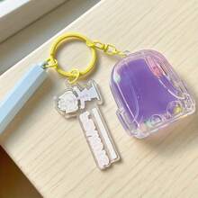 Miniso 名创优品史努比多彩生活系列书包液体钥匙扣配饰包饰-黄色 - 黃色 - 查看 4