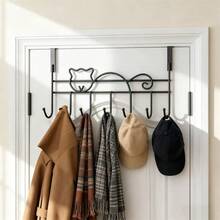 Kit Of 7 Cat Door Hook Holders, Multipurpose Organizer For Bedroom/Bathroom/Kitchen - Space With Style - màu đen - Xem 10