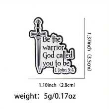 1 Piece DMLSKY Christian Faith Badge - Become A Warrior Badge Called By God, With John 1:5 Bible Verse, Jesus Cross And Sword Design, Black And White Enamel Brooch, Suitable For Backpacks, Jackets, Church Activities - Inspirational Christian Gift, Suitable For Men And Women, All-Season Wear, Durable And Versatile Accessory, Suitable For Bible Study, Prayer, And Daily Faith Expression (John 1:5 Verse), Brooch, Bag Pin, Character Badge, Pin - A - 查看 3