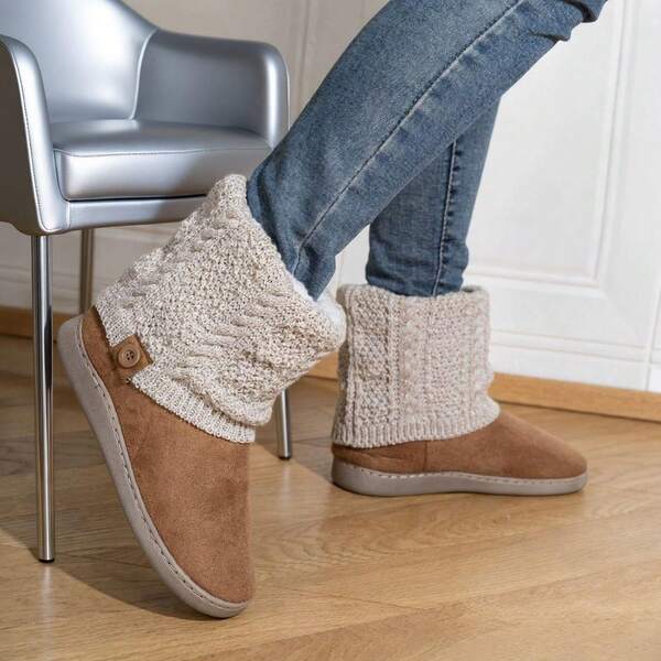 Botas de neve femininas elegantes e estilosas | Lisas/Coloridas | Ideal para passeios com cães no outono e inverno