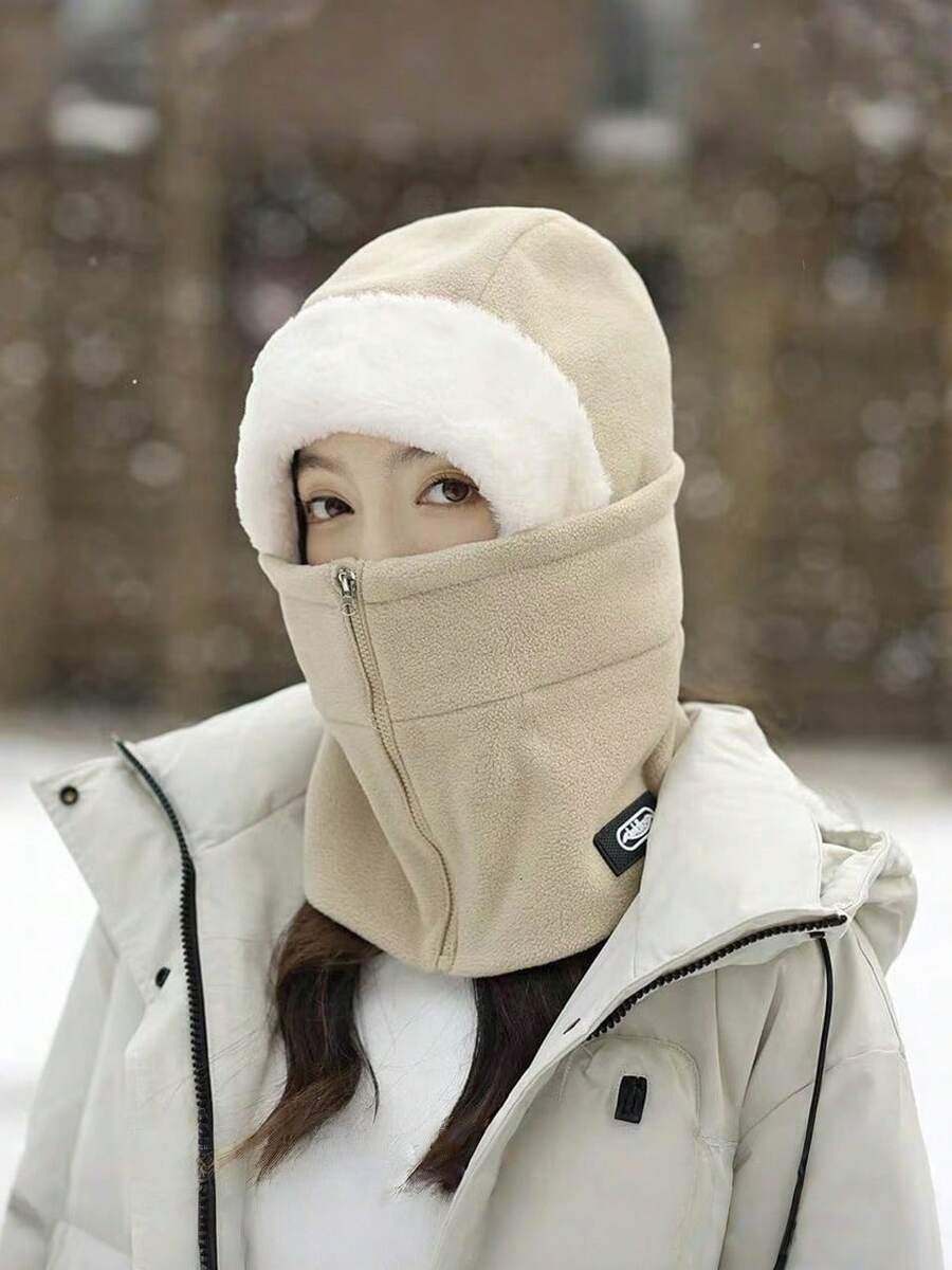 1pc Unisex Warm 3-In-1 Balaclava, Winter Windproof Fleece Face Mask, Neck Warmer And Beanie, Full Face And Neck Coverage, Machine Washable, Suitable For Cycling And Outdoor Activities