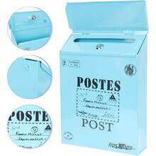 Wall - Mounted Mailbox Vintage Iron Letter Box Lockable Outdoor Post Box Home Wall Decor And Mail Storage
