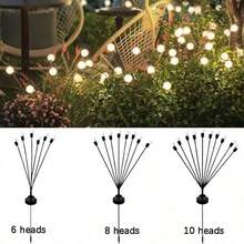 6 PCS Solar Garden Firefly Lights Outdoor Waterproof Starburst Swing Decorative Lamps For Path Yard Patio Pathway Landscape - Warm Light - 查看 5