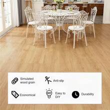 12/24片哑光表面乙烯基自粘防水防滑木纹地板贴纸，适用于客厅、卧室、厨房、地板和墙面翻新，DIY地板和墙面装饰 - 彩色 - 查看 6