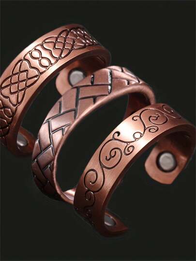 1 Peça Anel Aberto Esculpido Único, Charme Vintage, Detalhes Delicados Exibem Estilo Distintivo de Anel, Anel para Uso Diário, Elegante, Design Esculpido, Anel Leve, Anel Encantador, Anel Estiloso, Moda Masculina