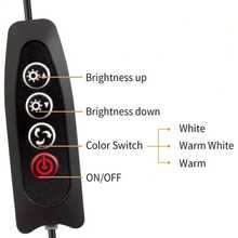 LED 橱柜下照明，3 种颜色变化（3200K、4500K、6500K），USB 插入式台下灯，铝制材料持久耐用 - 易于安装，可调光 LED 生长灯，适用于家庭厨房、橱柜、餐具室、工作台 - 黑色 - 查看 4