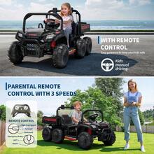 CuisinSmart 24V 4WD Kids Electric Dump Truck, 2 Seater Ride On Car With Parent Remote Control, All-Terrain Off-Road Toy With Dump Bed, 3 Speeds, Music For Boys Girls Ages 3-8 - màu đen - Xem 4