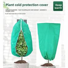 1pc Autumn/Winter Plant Frost Protection Cover With Zipper, Bottom Drawstring Tree Insulation Wrap, Durable Non-Woven Fabric Plant Protection Cover, Flower Pot Anti-Insect Cover, Garden Freeze Protection - Multicolor - View 3