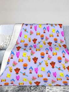 Plim Plim Blanket Anime Snuggle Blanket - Ultra Soft Flannel Throw, The Perfect Gift For Fans For Christmas & Birthday, For Home Use, Camping And Travel Adventures - 黑色 - 查看 4