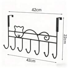 Kit Of 7 Cat Door Hook Holders, Multipurpose Organizer For Bedroom/Bathroom/Kitchen - Space With Style - màu đen - Xem 2