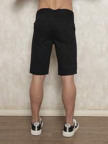Men's Bermuda Shorts In Twill With Elastane - Sizes 38 To 48 - Black, Beige, White, Green, Blue, Caramel, Gray, Wine Green. Factory Outlet For Men's Black Denim Shorts. - 彩色 - 查看 5