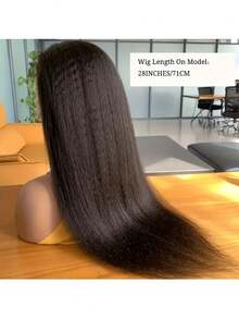 الشعر المخلوط مصنوع من شعر بشري مختلط مع ألياف اصطناعية وخيوط بروتين، باروكة أمامية من الدانتيل مستقيمة مجعدة مسبقة النتف 13x4 باروكة أمامية من الدانتيل اصطناعية للنساء السود، باروكة اصطناعية طويلة ناعمة وطبيعية كشعر بشري مخلوط أسود طبيعي