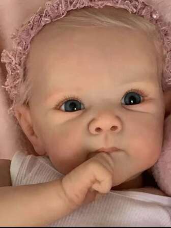 Bettie Doll head 1 and 4 18 tums söt återfödd Bettie Girl mjuk vinyl handmålad verklighetstrogen nyfödd docka med rotat hår i huvudband slumpmässigt