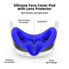 Juego de cubiertas de silicona VR para Meta/Oculus Quest 3, diseño mejorado con protección completa para Quest 3, 5 en 1 accesorios VR cubierta protectora, regalo ideal para cumpleaños y Navidad (no incluye auricular y controlador VR) (Azul oscuro)