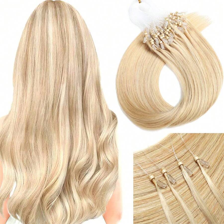 50 Strands Micro Loop Hair Extensions Real Human Hair Utral Smooth And Super Soft Silky Straight Micro Loop Human Hair Extensions For Woman - SP01 - View 1