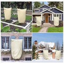1pc Autumn/Winter Plant Cold Protection Cover, Bottom Drawstring Tree Insulation Cover, Durable Non-Woven Fabric Plant Protection Cover, Flower Pot Anti-Insect Cover, Garden Frost Protection Cover - Multicolor - View 2