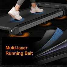 2.5HP Folding Treadmill With Handles - LED Display 300LBS Capacity For Home & Small Spaces - 黑色 - 查看 4