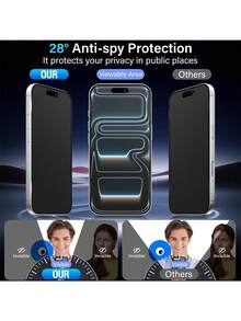 Yezodawee 1pc Ceramic Matte Anti-Spy Screen Protector, Non-Glass Material, Flexible Matte Ceramic, Full Coverage, 9H Hardness, Upgraded Edge Protection, Anti-Scratch, Easy Installation, Bubble-Free, Suitable For IPhone 16 Pro Max/16 Plus/15 Pro Max/14/13/12/11 Series