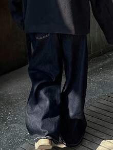 Jeans vaqueros de ajuste holgado para uso casual diario para hombres