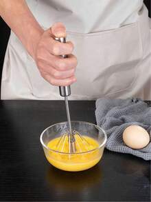 Batidor de huevos semiautomático, batidor de crema, batidor de huevos para el hogar, agitador y agitador rotativo, utensilios de cocina, agitador de mano, adecuado para revolver, mezclar y cocinar