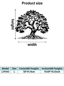 1 pieza Decoración de pared de árbol de la vida de metal, adecuado para espacios grandes, perfecto como regalo - Multicolor - Ver 8