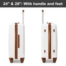 Cabin Luggage Carry On Suitcase 19 24 28 Inch ABS Hardshell TSA Lock 360 Spinner Wheels Lightweight 3 Piece Set Hand Check In Travel Unisex Sizes - Milky - View 10