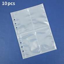 10pcs A5 Size Clear PP Loose Leaf Refill Pages, Practical 6-Ring Design, Compatible With Card & Sticker Storage Albums - Multicolor - View 12