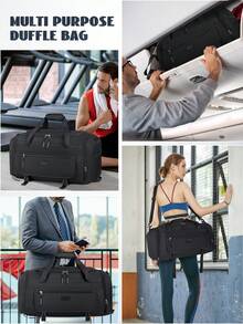 NEWHEY Gym Bag For Men 40/55L Sports Duffel Bags Gym Duffle Bag Men With Shoe Compartment & Wet Pocket Water Resistant Travel Duffel Bag Lightweight Weekender Overnight Bag Travel Bag Gym Bag - Multicolor - View 4