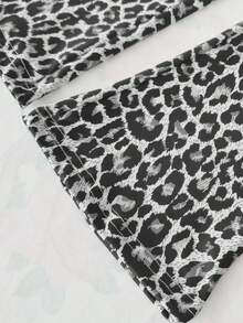 女童喇叭裤，儿童时尚春秋新款舒适长裤，女童休闲豹纹喇叭裤，个性时尚豹纹裤，小童女童喇叭裤 - 白色 - 查看 5