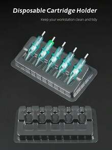 10/20/50pcs Disposable Tattoo Needle Stand, Keeping The Workbench And Integrated Needles Clean And Tidy, Suitable For Tattoo Artists And Beginners - Professional Tattoo Tools Help You Maintain Cleanliness And Neatness During Work. - Clear - View 2
