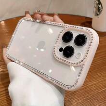 Doppelseitige, mit Diamanten besetzte 2-in-1 Handyhülle, kompatibel mit iPhone 17 Air/17/16E/15/14/13/12/11 Pro/Plus/Pro Max, geschenkwürdig, unisex, TPU weiche Hülle, modisch und einfach, stoßfest - Pink - Übersicht 4