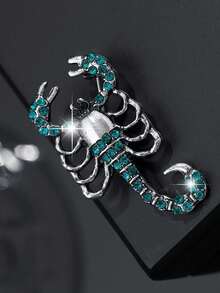 1pc Fashionable Vintage Scorpion Brooch Accessory, Minimalist & Unique Style With Transparent Rhinestone Decor, Suitable For Men's Daily Wear