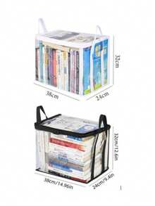 Transparent PVC Storage Bag With Flip Cover & Window - Multipurpose Storage Box For Toys, Party Favors, Crafts, Books, School Supplies, Snacks - Durable Rectangular Home Organization Box, Christmas Gift, Halloween Gift, XL/38*32*24cm, L/32*25*24cm