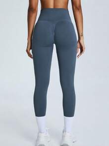 Women'S High Waist Peach Lift Yoga Pants, Sports Outdoor Fitness Cropped Leggings Tights