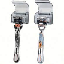 Wall Mounted Razor Holder With Cover, Self-Adhesive Waterproof Bathroom Razor And Toothbrush Storage Box, No Drilling Easy Installation, Minimalist Design, Modern Bathroom Accessory, Suitable For Bathroom Razor And Toothbrush Storage - Multicolor - View 2