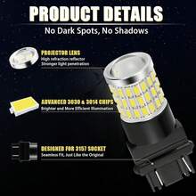 IBrightstar 3157 LED Bulb White, 4157 3156 LED Reverse Light Bulbs Bright Tail Brake Lights Backup Lights Turn Signal Lights, 2 Pack - White - View 6
